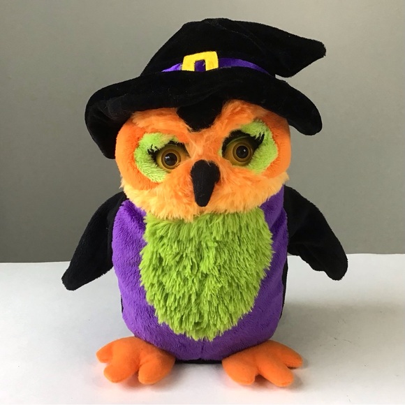 Animated Halloween Owl Witch 9” Plush Moves & Sings Somebody’s Watching Me WORKS - Picture 1 of 9